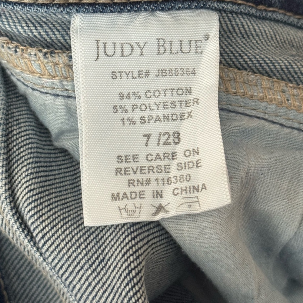 Judy Blue Skinny Fit Jeans Women’s Size 7/28 Medium Wash Stretch Denim Whiskered - Picture 5 of 6